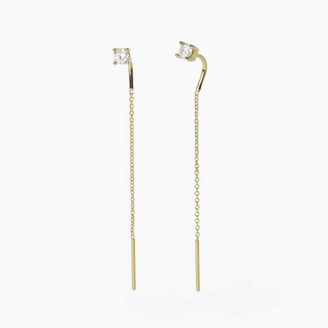 Mabina | Orecchini pendenti in argento dorato con punto luce SHINY | 563671