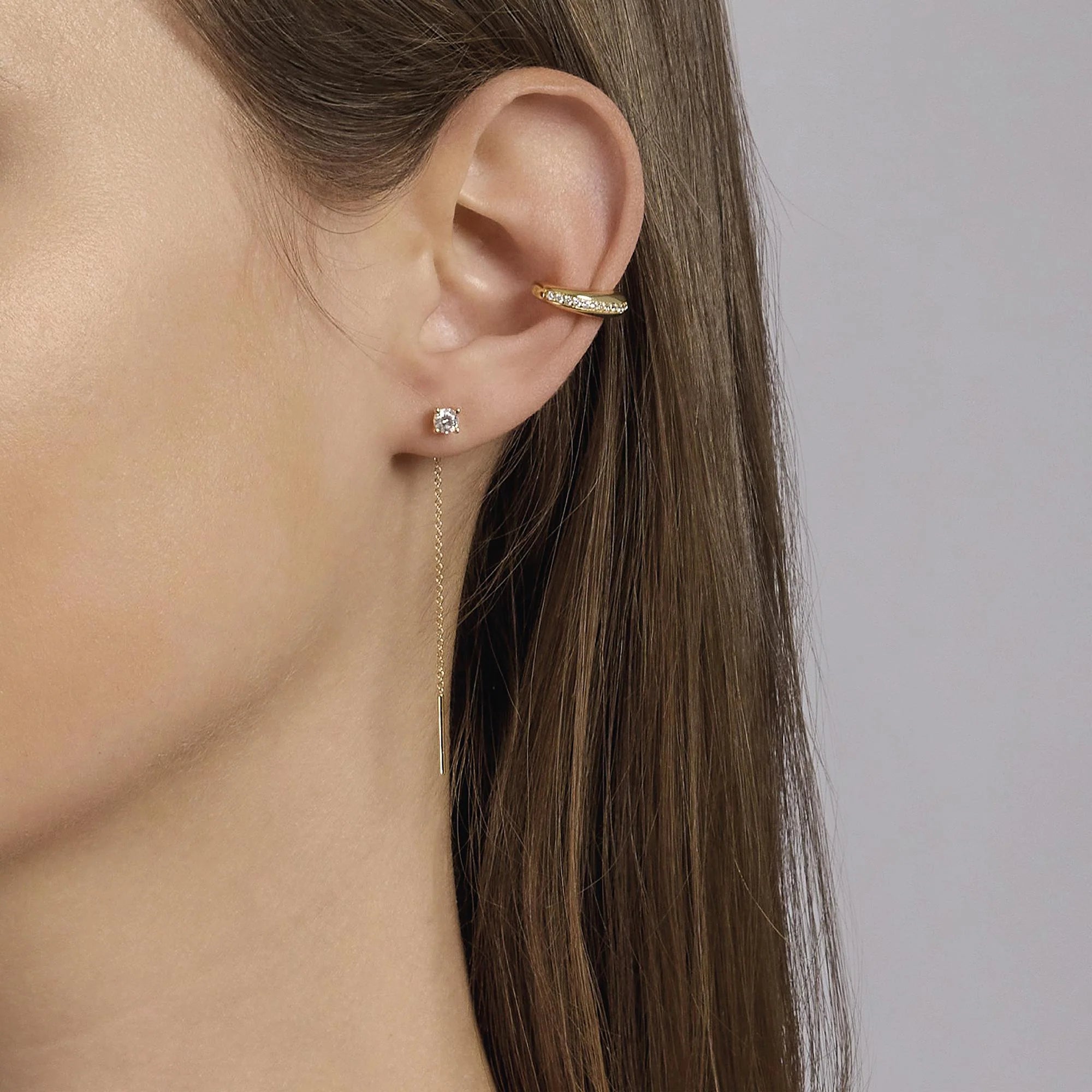 Mabina | Orecchini pendenti in argento dorato con punto luce SHINY | 563671