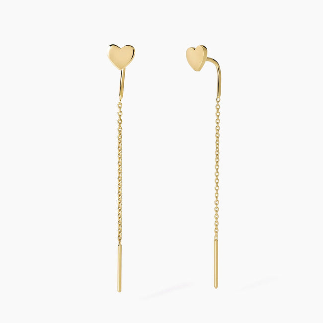 Mabina | Orecchini pendenti placcati oro con cuore JOY | 563824