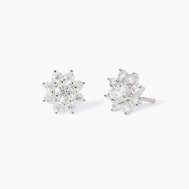 Mabina | Orecchini a lobo in argento con fiore in zirconi EDEN | 563850