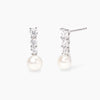 Mabina | Orecchini pendenti in argento con zirconi e perle coltivate JULIETTE | 563926