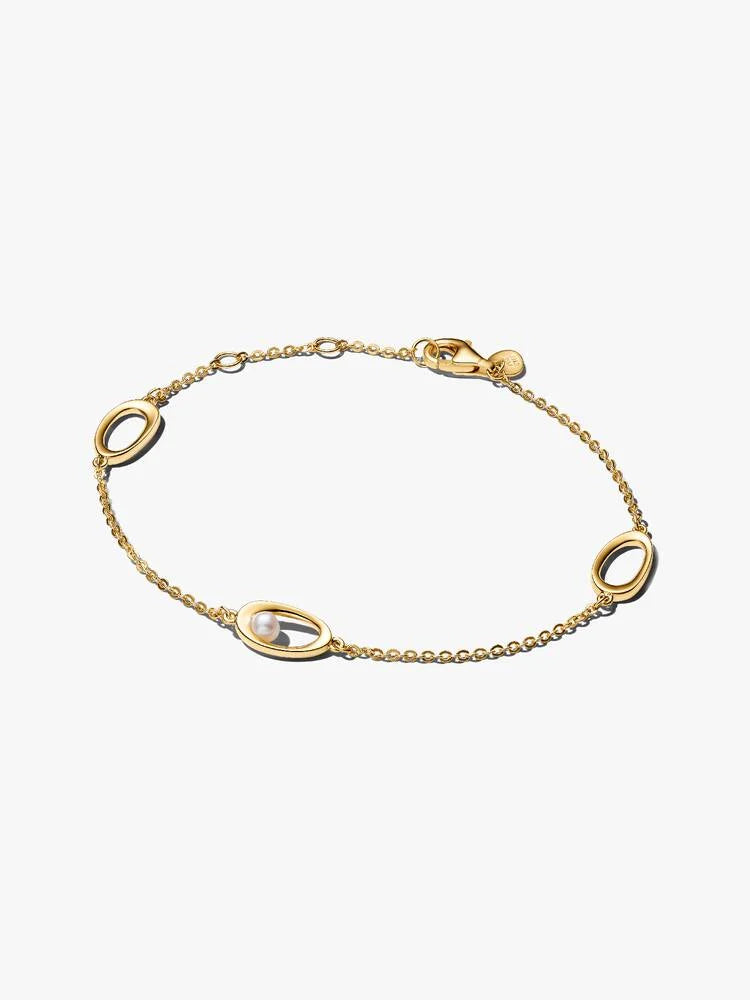 PANDORA ESSENCE | Bracciale Ovali Linea Sinuosa e Perla D'Acqua Dolce Coltivata | 564677C01-18