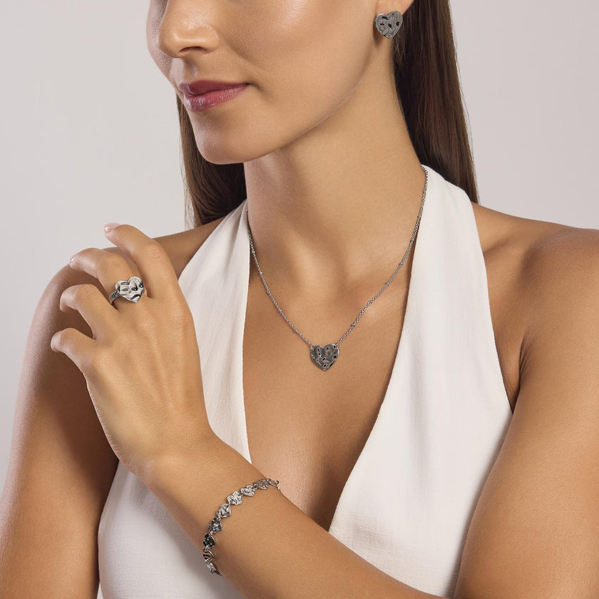 Kidult Style | Bracciale con cuori effetto martellato | 831008