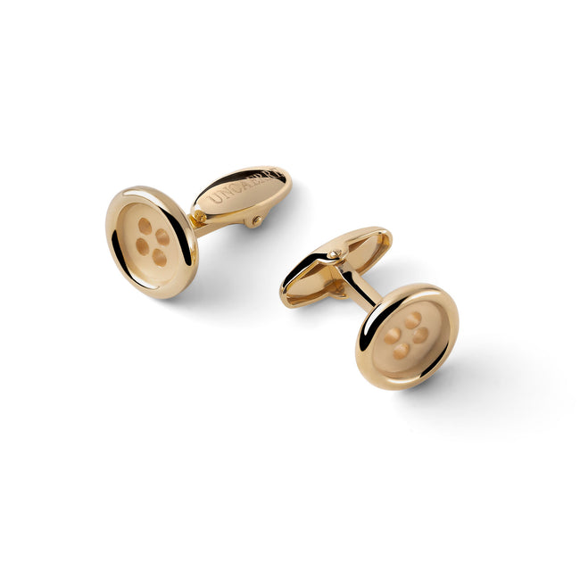 UNOAERRE | Gemelli bottone in argento dorato | 6608