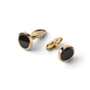 UNOAERRE | Gemelli in argento dorato e onice nera | 6607