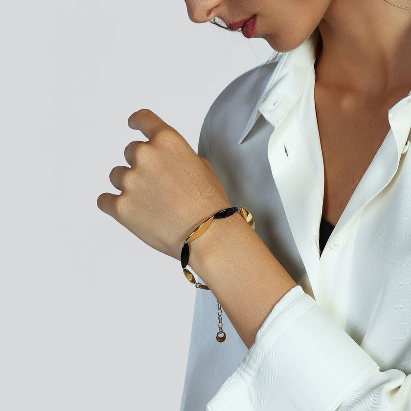 UNOAERRE | Bracciale Aria con elementi neri | 6656