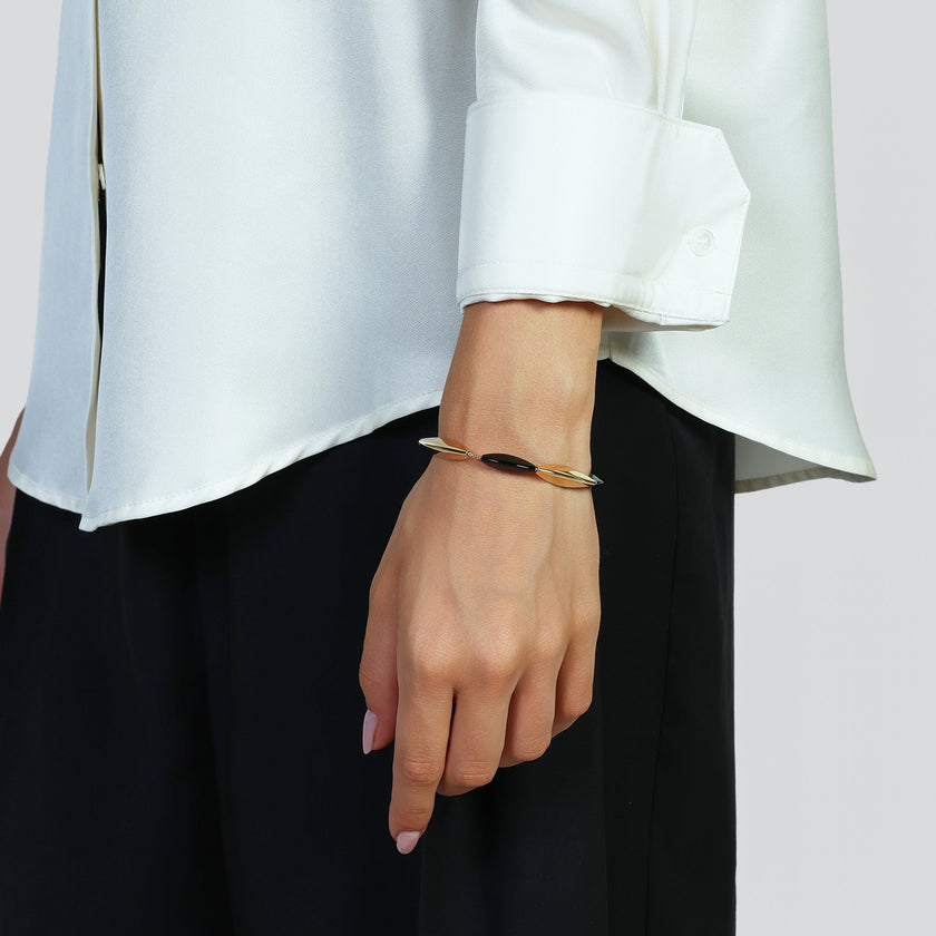 UNOAERRE | Bracciale Aria con elementi neri | 6656