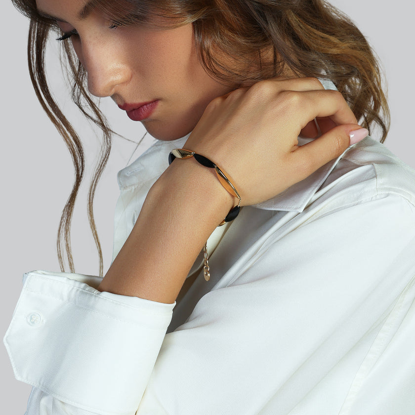 UNOAERRE | Bracciale Aria con elementi neri | 6656