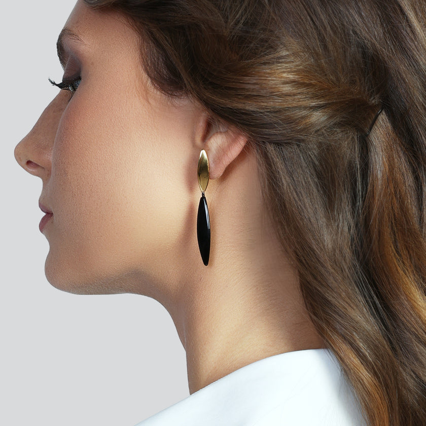 UNOAERRE | Orecchini Aria con elementi neri | 6657