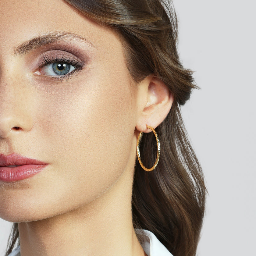 UNOAERRE | Orecchini a cerchio diamantati mini | 2731