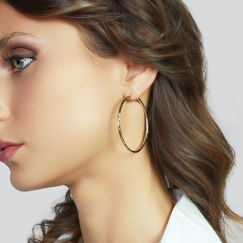 UNOAERRE | Orecchini a cerchio diamantati maxi | 2733