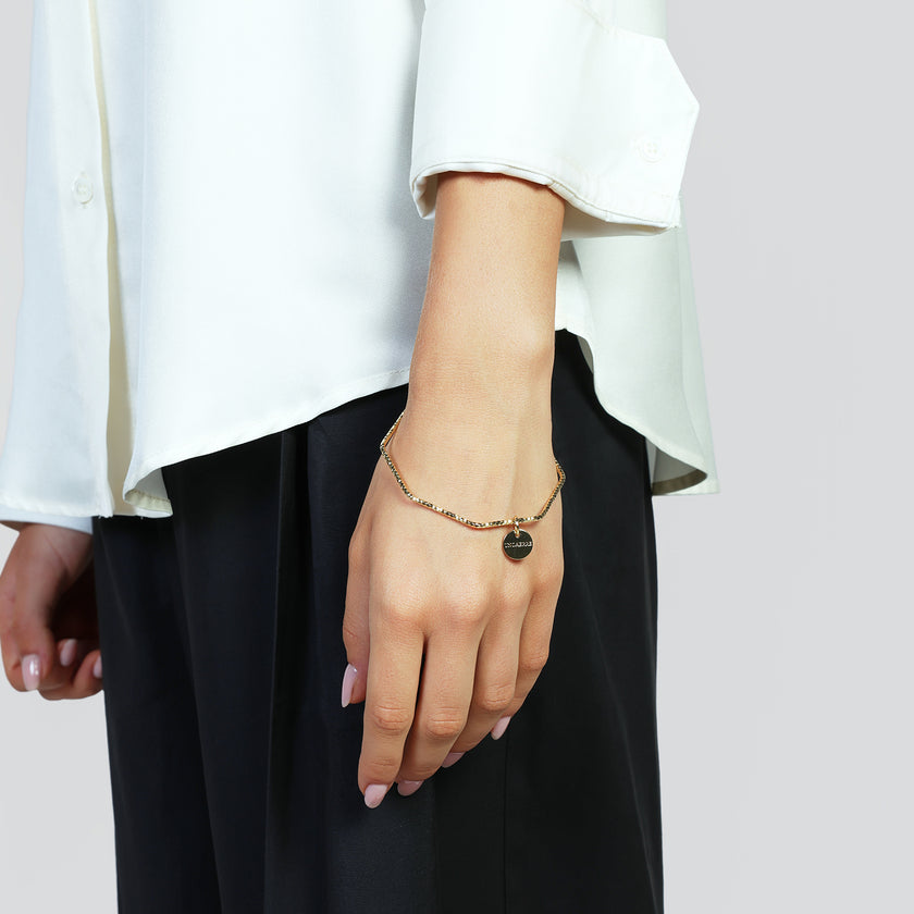 UNOAERRE | Bracciale rigido dorato diamantato | 2740