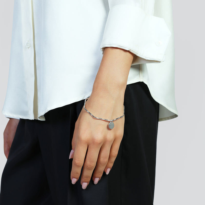 UNOAERRE | Bracciale rigido argentato diamantato | 2741