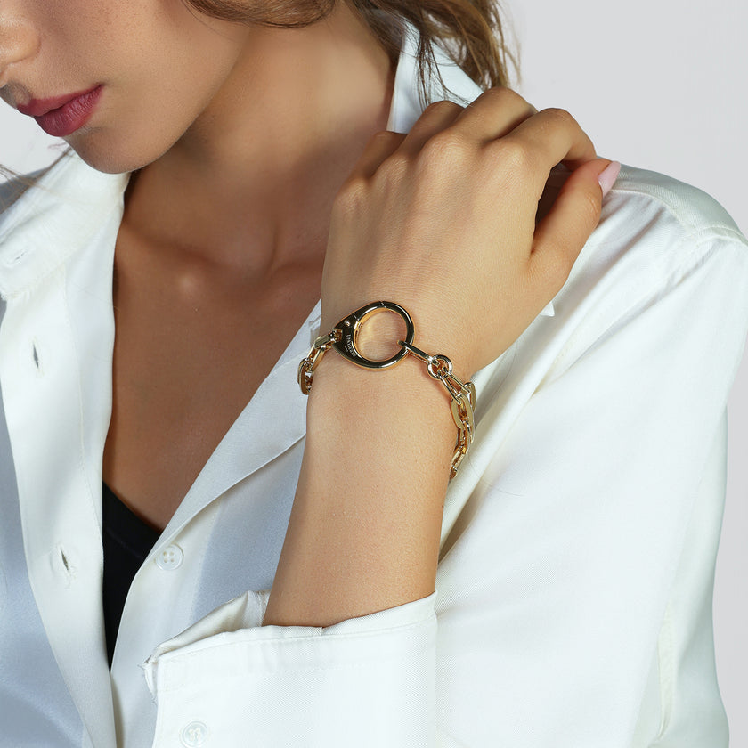 UNOAERRE | Bracciale maxi moschettone dorato | 2767