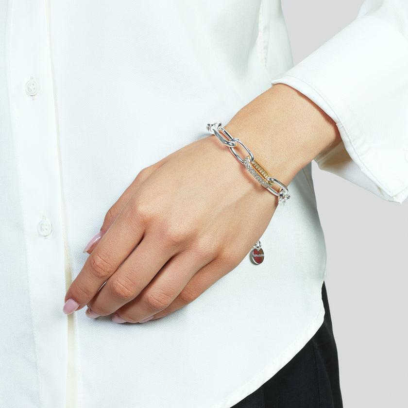 UNOAERRE | Bracciale bicolore con maglia in zirconi | 2772