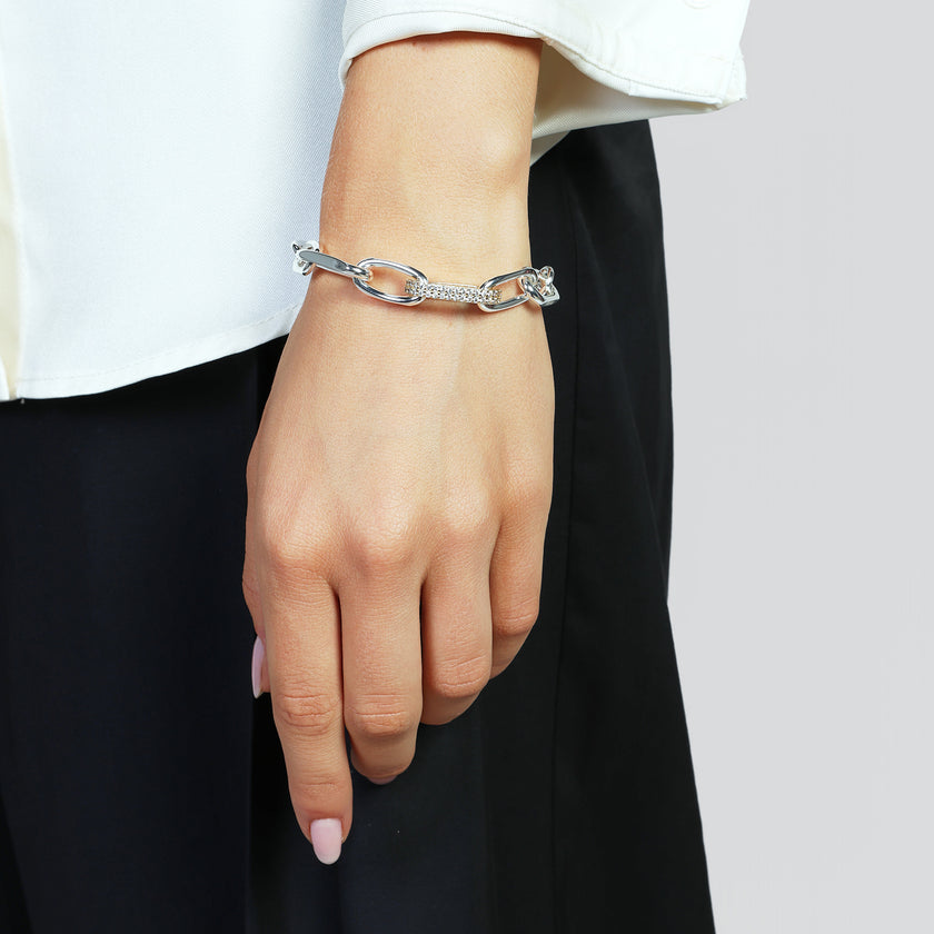 UNOAERRE | Bracciale bicolore con maglia in zirconi | 2772