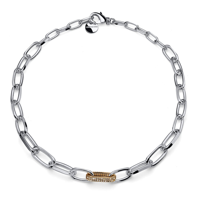 UNOAERRE | Collana bicolore con maglia in zirconi | 2780
