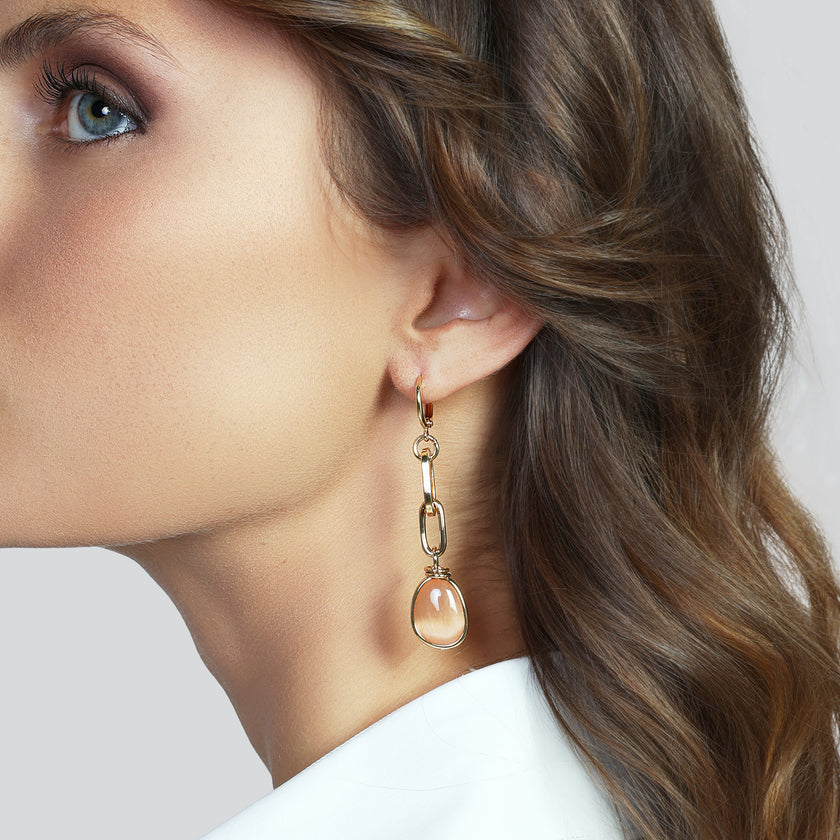 UNOAERRE | Orecchini lunghi con pietre occhio di gatto | 2781