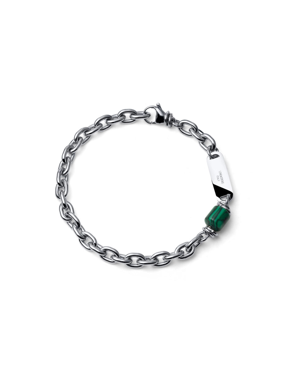 UNOAERRE UOMO | Bracciale in acciaio Aeternum con Malachite | 4300