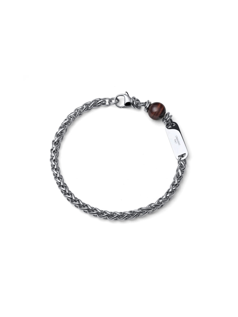 UNOAERRE UOMO | Bracciale in acciaio Aeternum con Occhio di Tigre | 4303