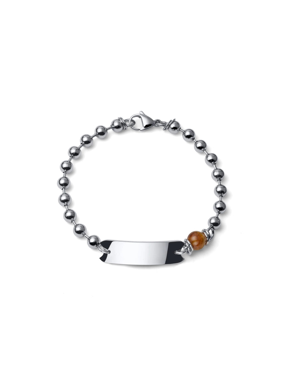 UNOAERRE UOMO | Bracciale in acciaio Aeternum Catena a Palline con Agata | 4305