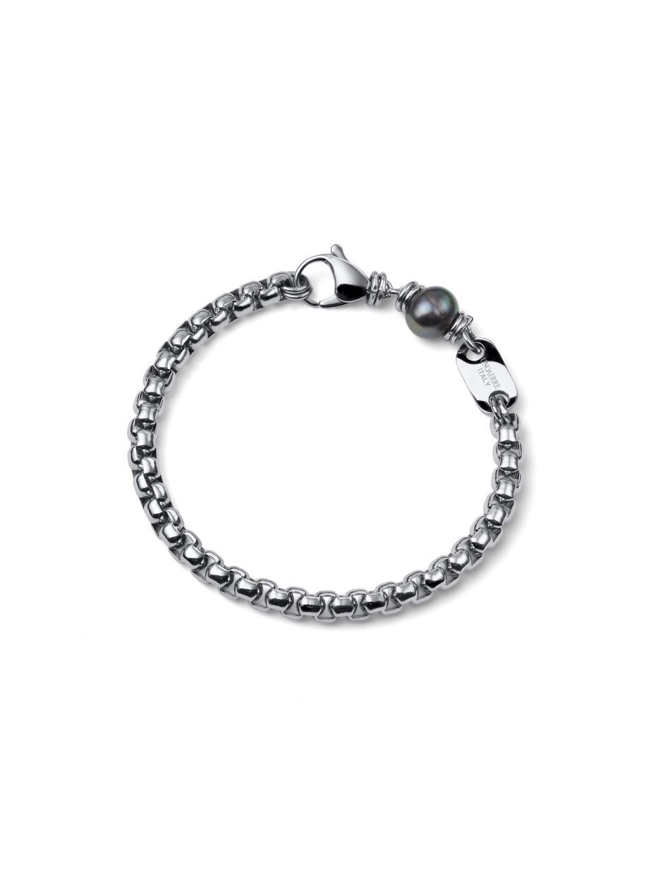 UNOAERRE UOMO | Bracciale Aeternum Veneziana con Perla Nera | 4307