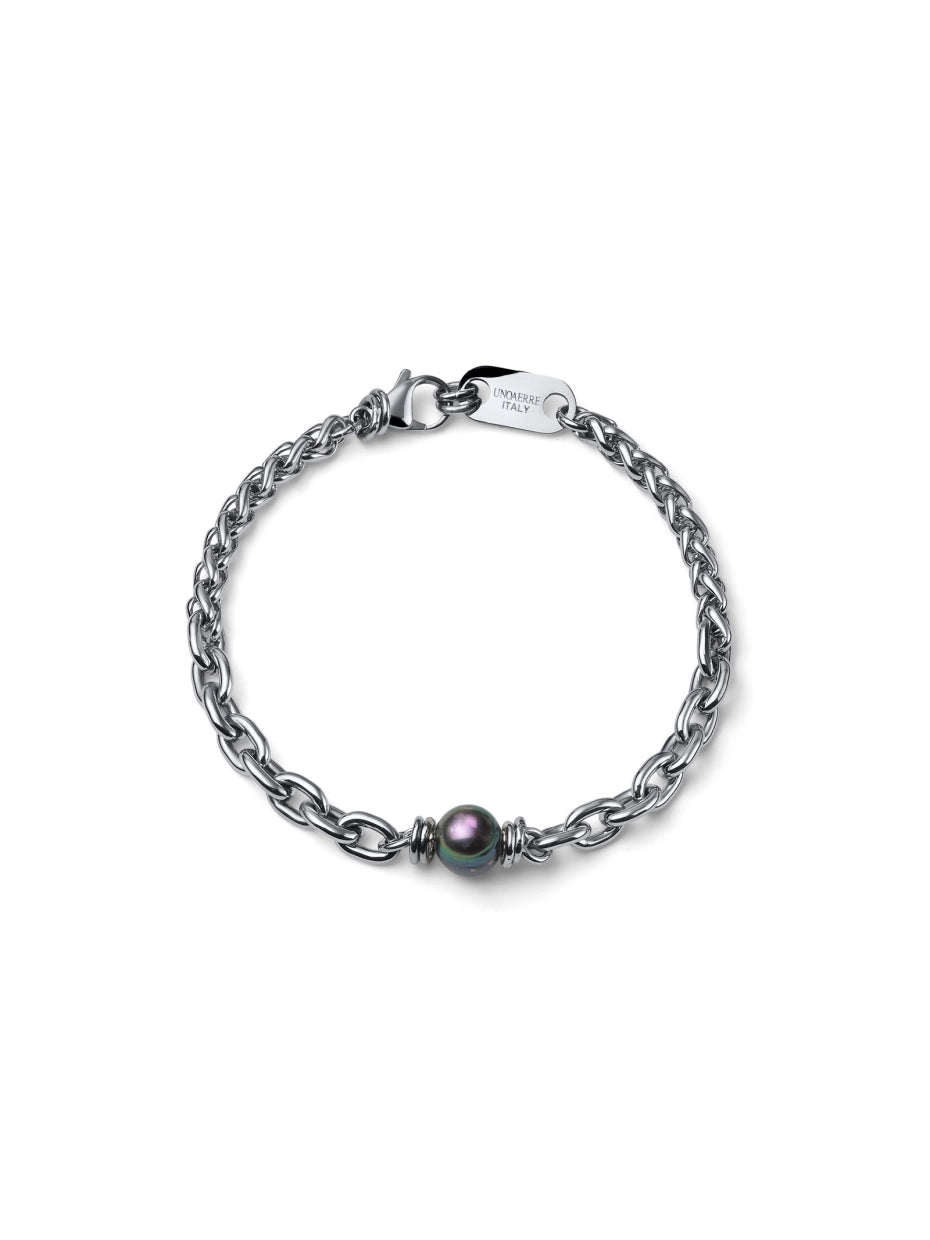 UNOAERRE UOMO | Bracciale in acciaio Aeternum con Perla Nera | 4312