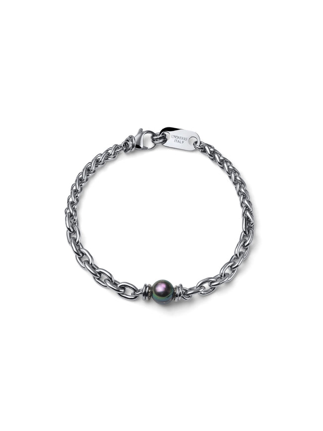 UNOAERRE UOMO | Bracciale in acciaio Aeternum con Perla Nera | 4312