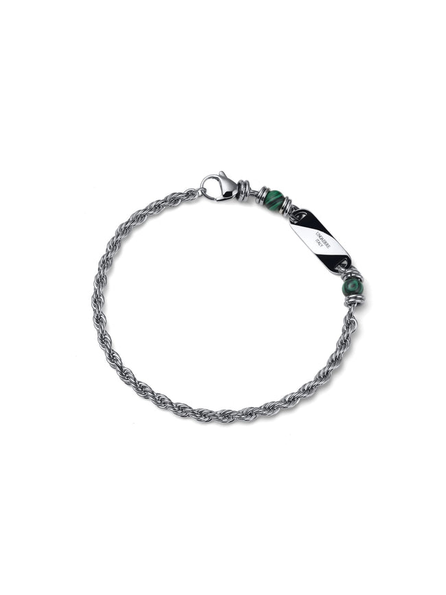 UNOAERRE UOMO | Bracciale in acciaio Aeternum Corda con Malachite | 4313