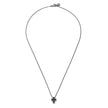 UNOAERRE UOMO | Collana in Argento Brunito con Croce e Pavé Nero | 6831