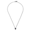UNOAERRE UOMO | Collana in Argento Brunito con Croce e Pavé Nero | 6831