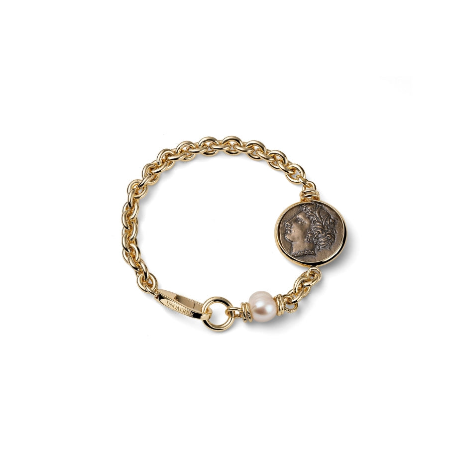 UNOAERRE | Bracciale Dorato con Medaglia Greca | 2876