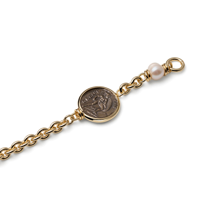 UNOAERRE | Bracciale Dorato con Medaglia Greca | 2876