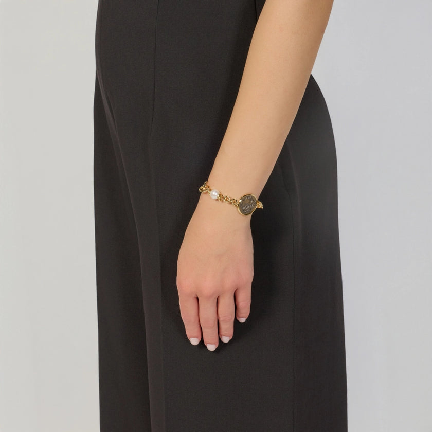 UNOAERRE | Bracciale Dorato con Medaglia Greca | 2876