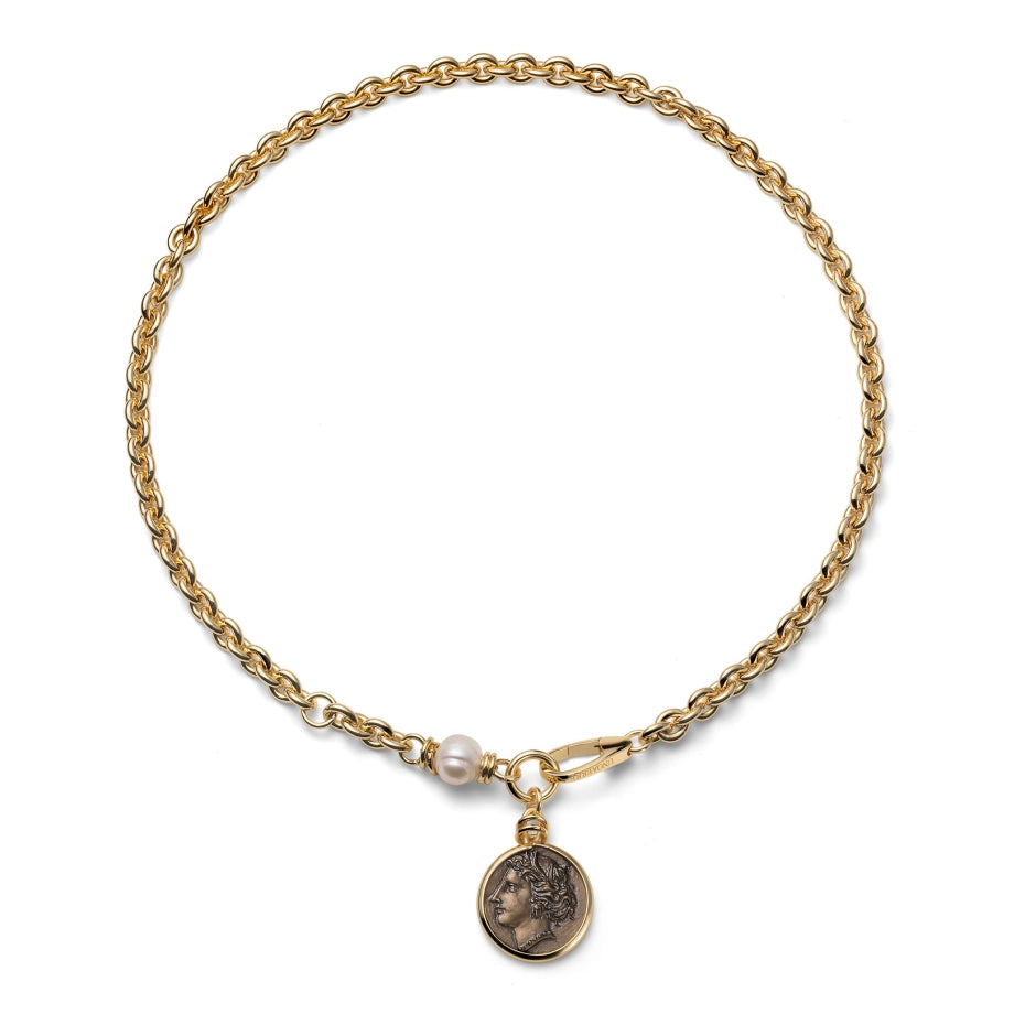 UNOAERRE | Collana Dorata con Medaglia Greca | 2880