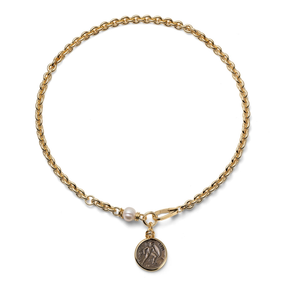 UNOAERRE | Collana Dorata con Medaglia Greca | 2880