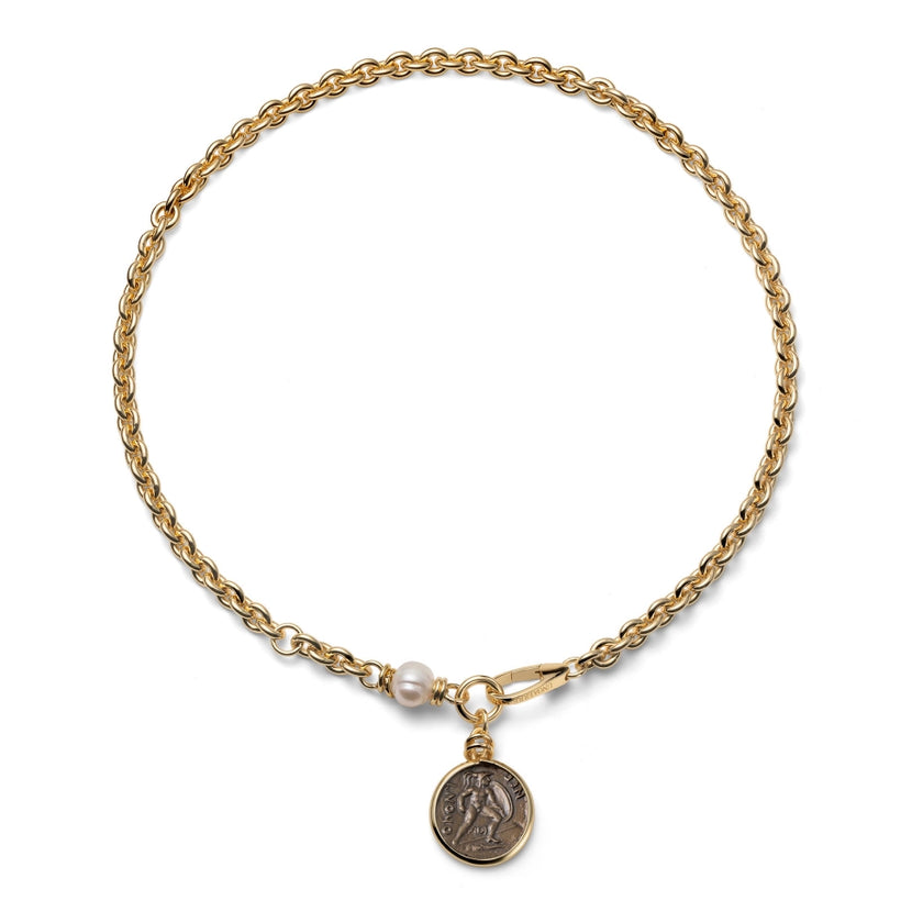 UNOAERRE | Collana Dorata con Medaglia Greca | 2880
