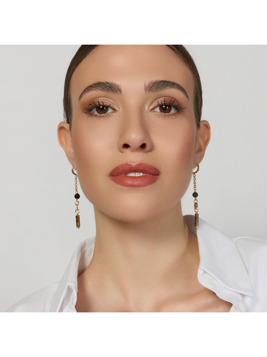 UNOAERRE | Orecchini Joya con Onice e Occhio di Tigre | 2906