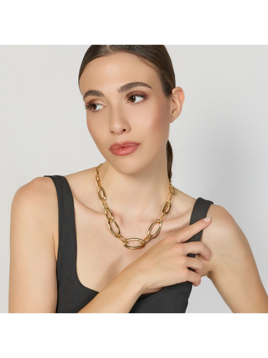 UNOAERRE | Collana in Catena Ovale Dorata | 2916