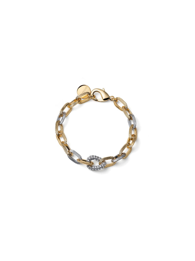 UNOAERRE | Bracciale Catena Bicolore con Zirconi | 2915