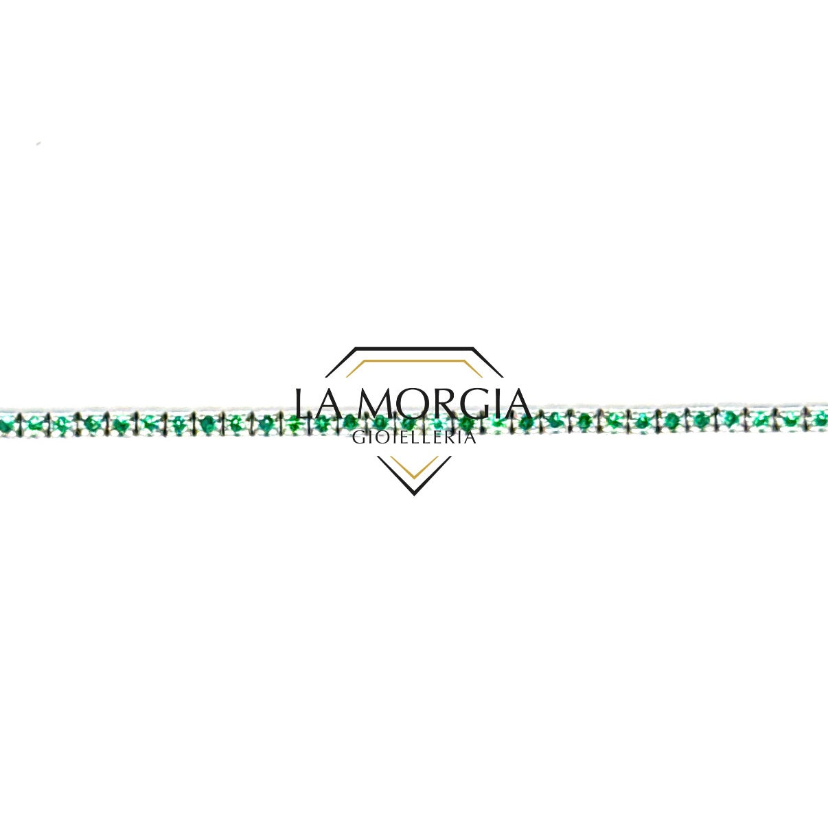 DONNAORO | Bracciale Tennis Oro e Smeraldi | LBE12645