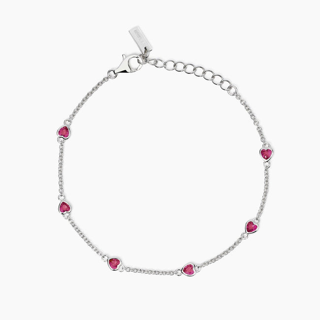 Mabina | Bracciale con rubini sintetici taglio cuore Lolita | 533997