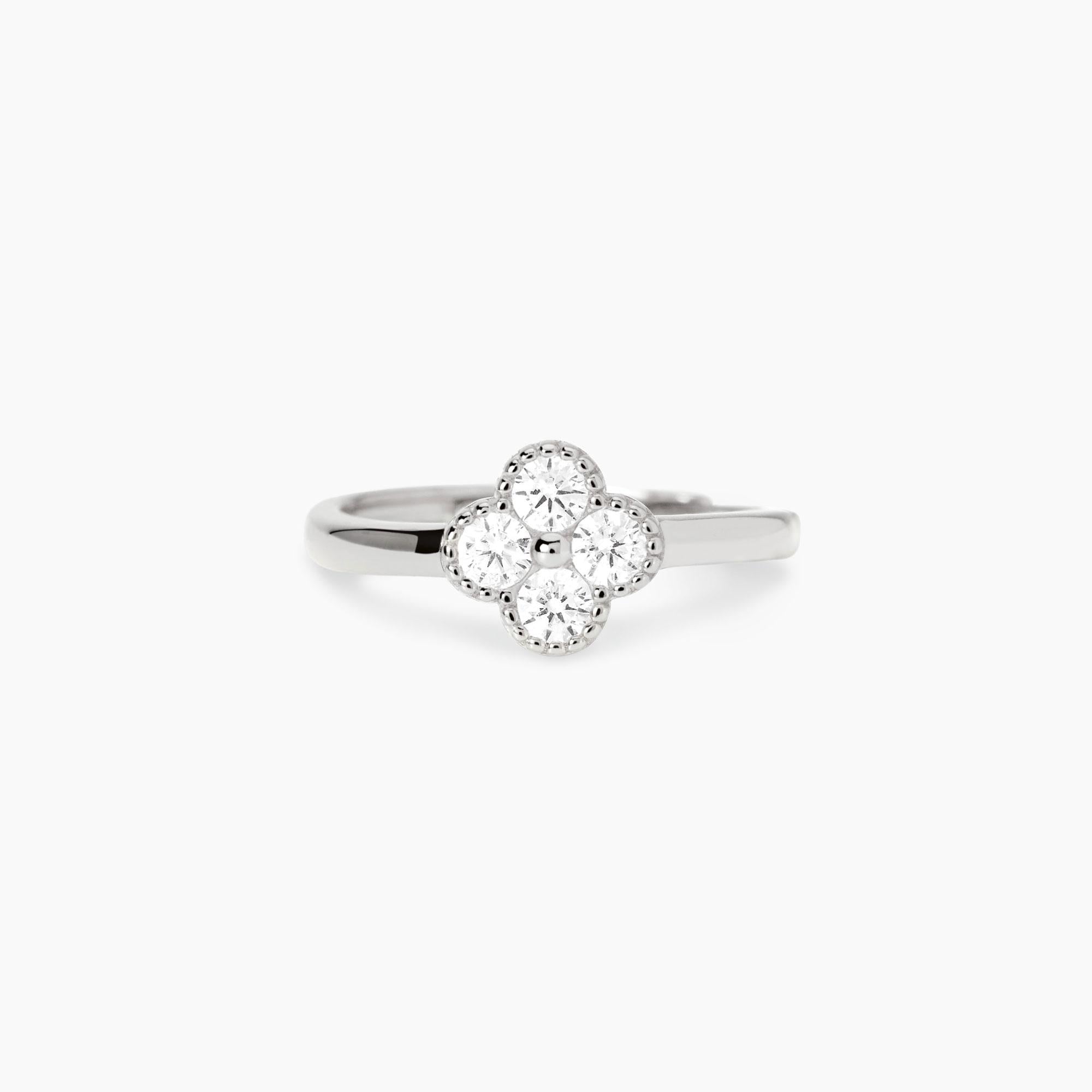 Mabina | Anello in argento con fiore in zirconi Jasmine | 523453