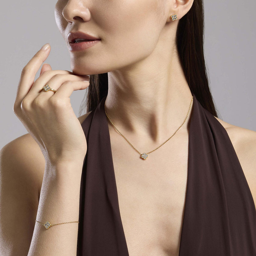 Mabina | Anello in argento dorato con fiore Jasmine | 523454