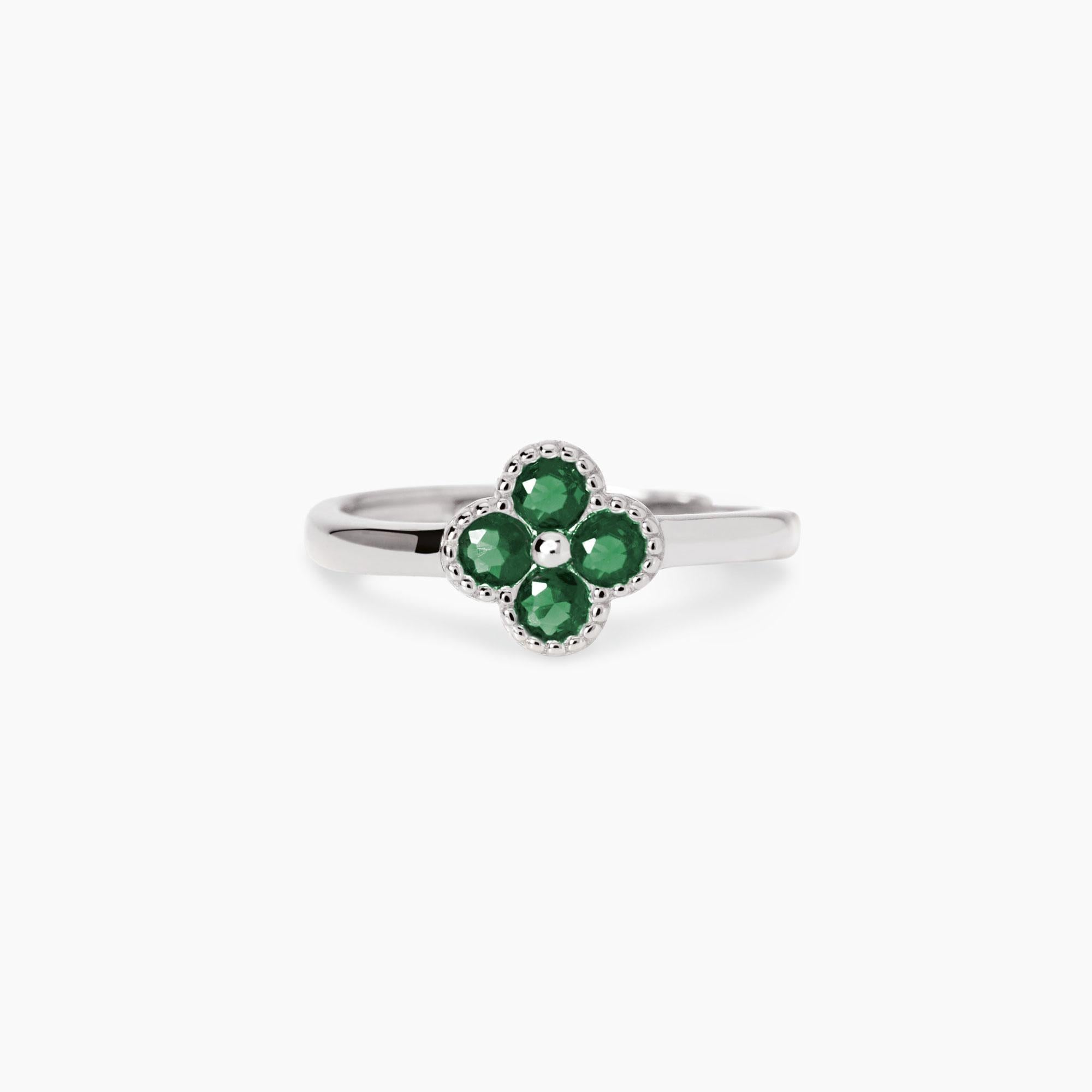 Mabina | Anello con fiore verde Jasmine | 523456