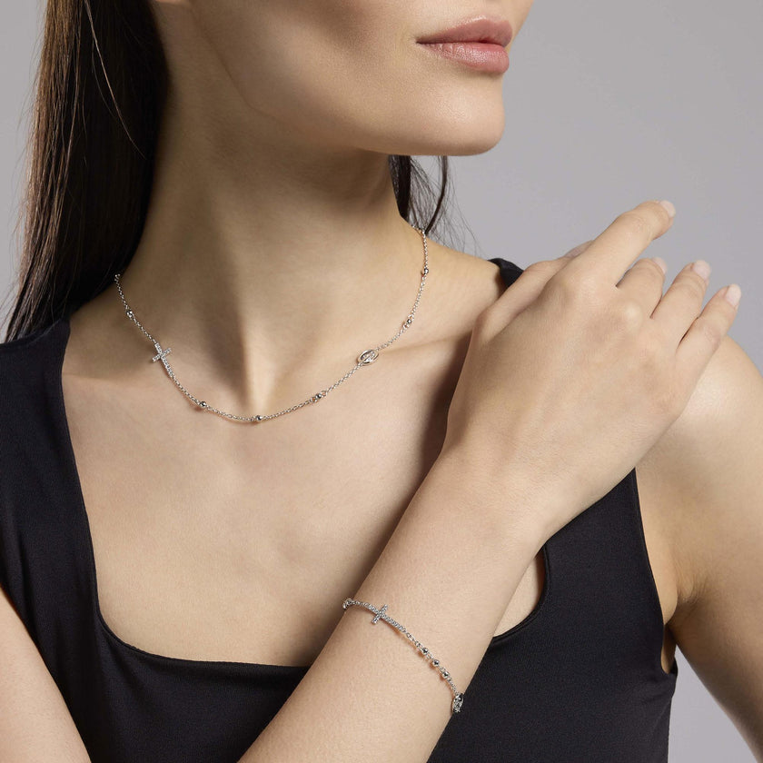 Mabina | Bracciale con croce e Madonnina Rosario | 534056