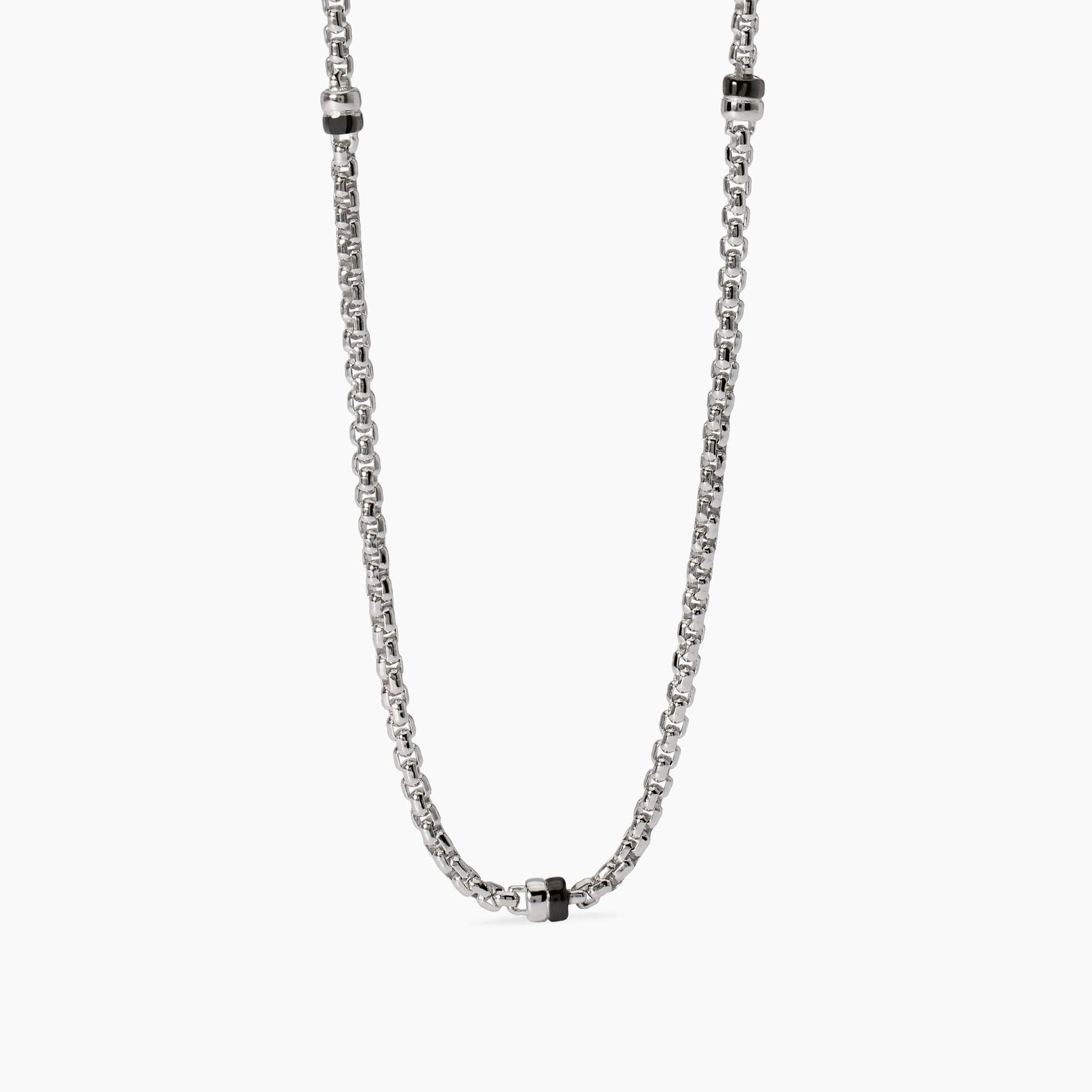 Mabina | Collana uomo con catena veneta ed elementi bruniti Montecarlo | 553769