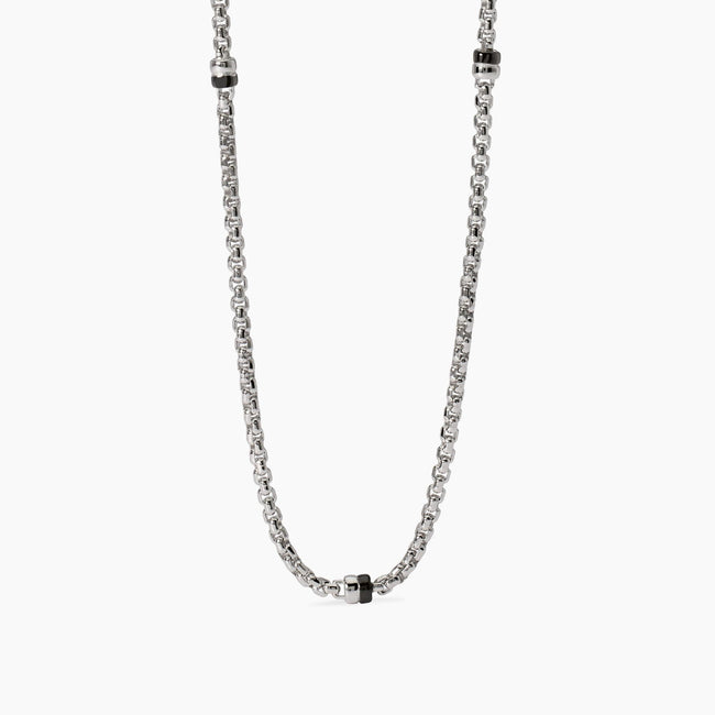 Mabina | Collana uomo con catena veneta ed elementi bruniti Montecarlo | 553769