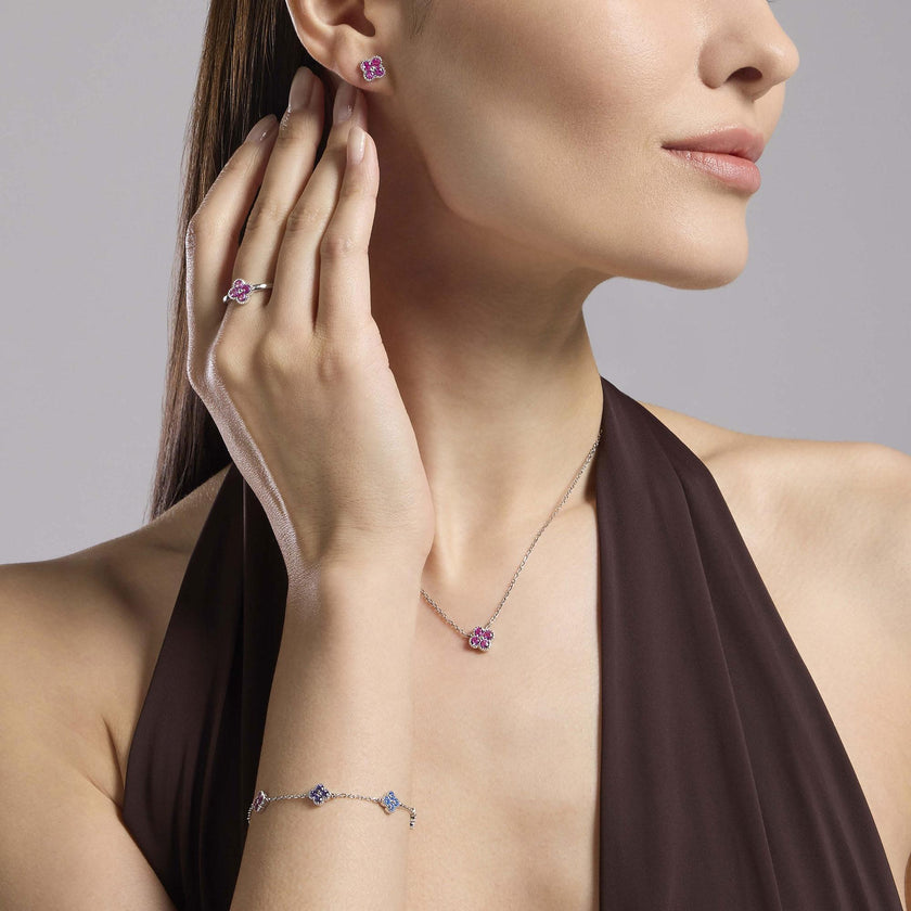 Mabina | Girocollo con ciondolo fiore rosa Jasmine | 553796