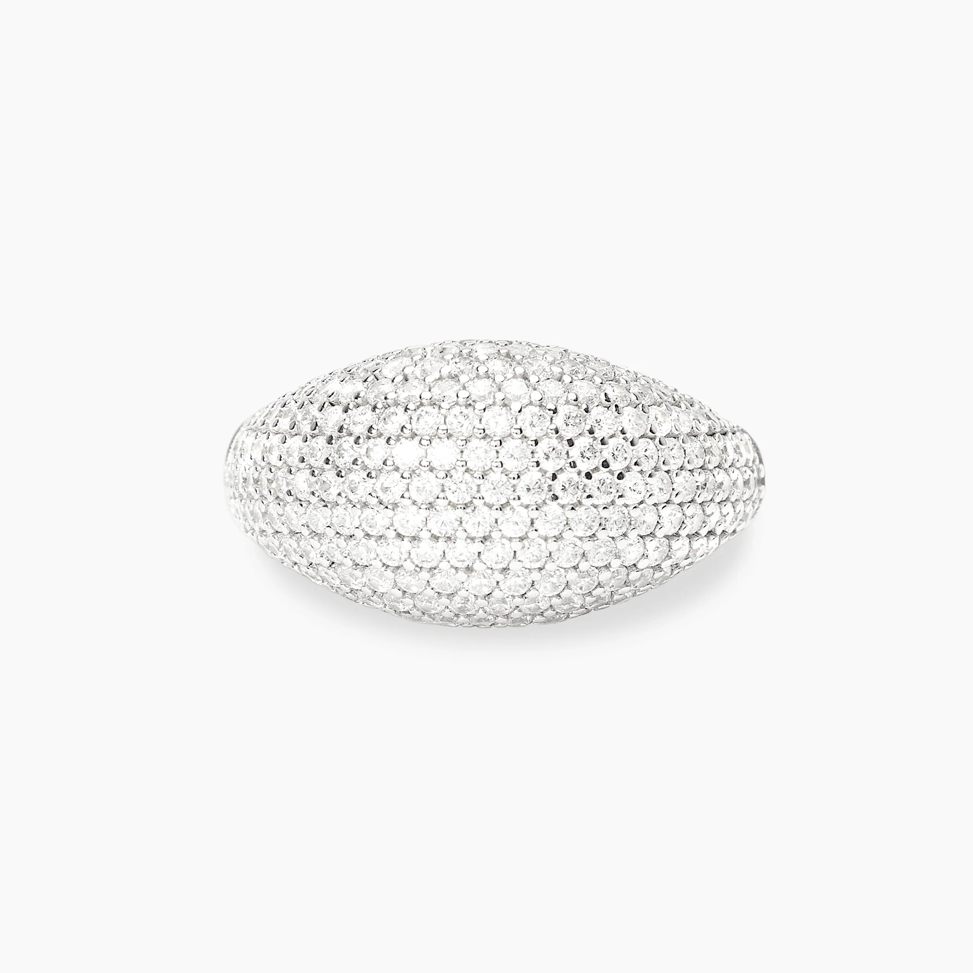 Mabina | Anello chevalier in bronzo e argento con zirconi NICOLE | 626094